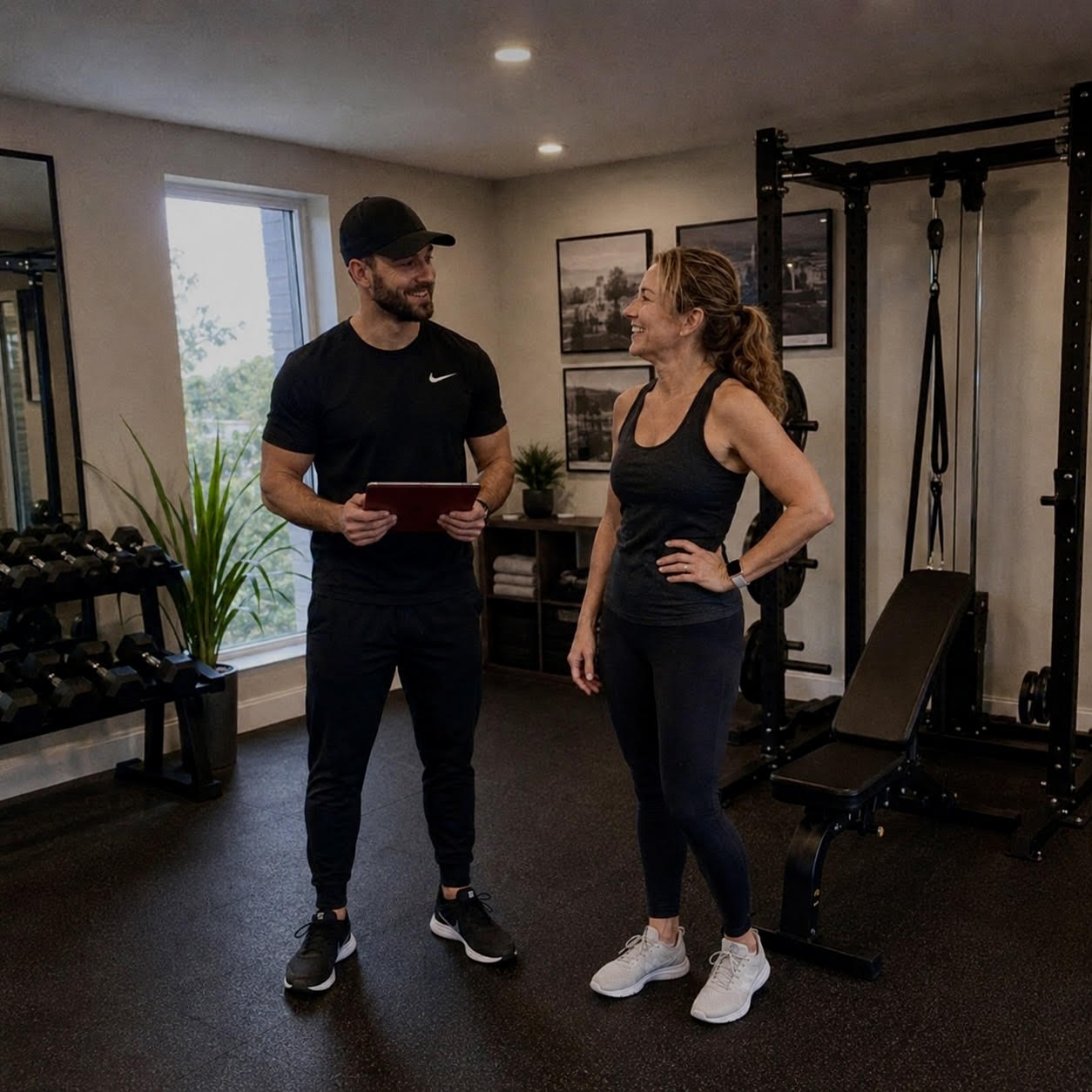 Colin working with a personal training client in a private gym